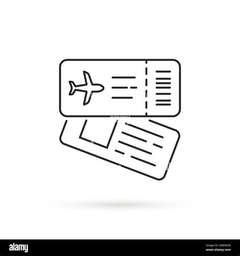 Thin Line Airline Tickets Icon Stock Vector Image Art Alamy