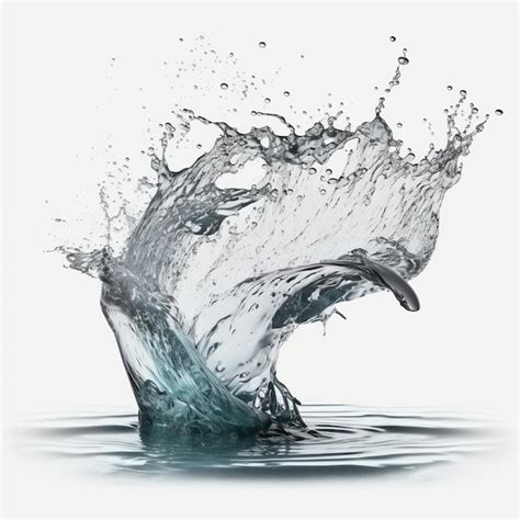 Premium Photo Blue Water Splash Isolated On White Background Ai