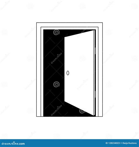 Icono De La Puerta Icono Blanco Y Negro Ilustraci N Del Vector