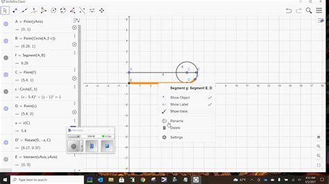 Rolling Circle In Geogebra Youtube