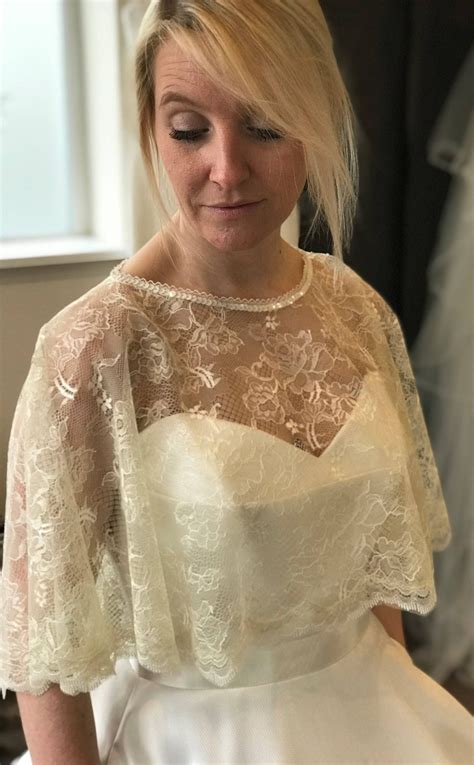 Wedding Bridal Cape Pale Gold And Ivory Lace Capelet Etsy