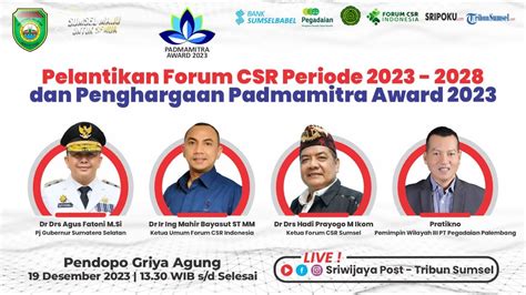 Pelantikan Pengurus Forum Csr Sumsel Padmamitra Award