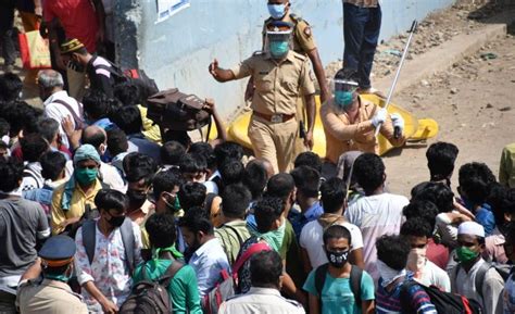 Hundreds Of Migrants Gather Near Mumbais Bandra Station To Go Home