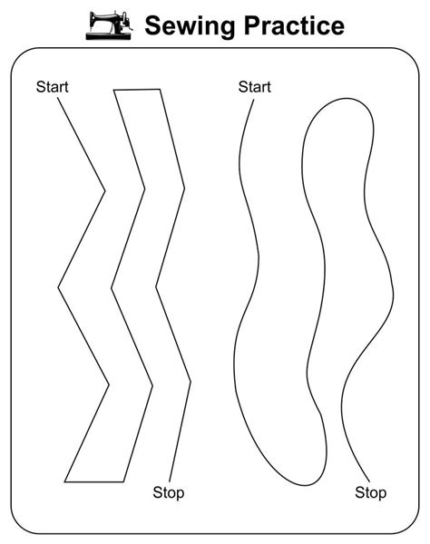 Printable Sewing Practice Sheets Teaching Sewing Practices