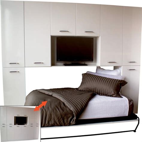 Horizontal Metro Murphy With Top Side Hutches Modern Murphy Beds