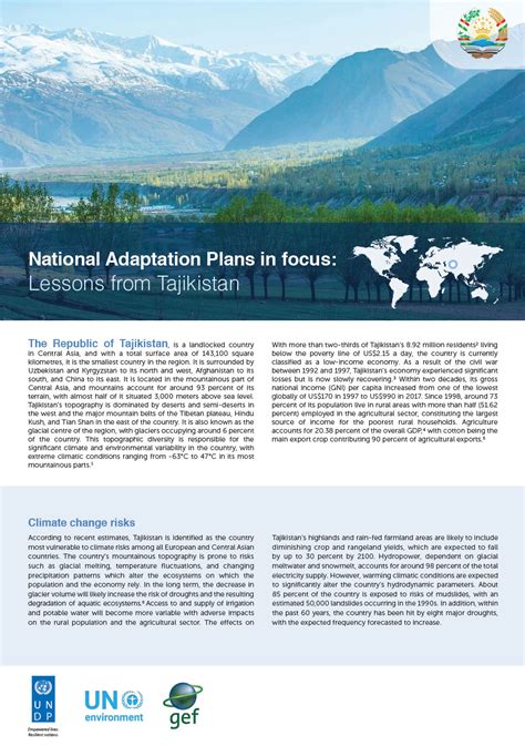 National Adaptation Plans in focus: Lessons from Tajikistan | UNDP ...