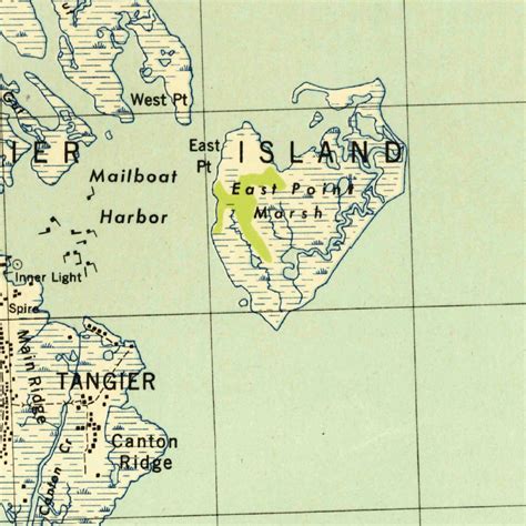 Tangier Island Va 1943 31680 Scale Map By United States Geological