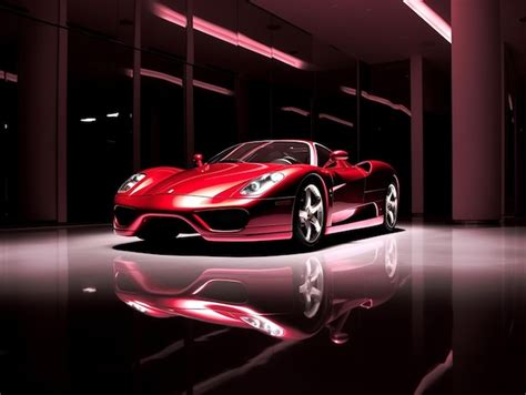 Premium AI Image | metallic red sporty luxury car