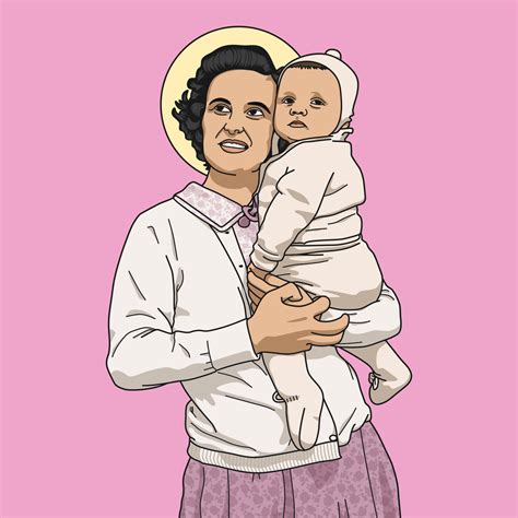 Saint Gianna Beretta Molla Colored Vector Illustration Vector