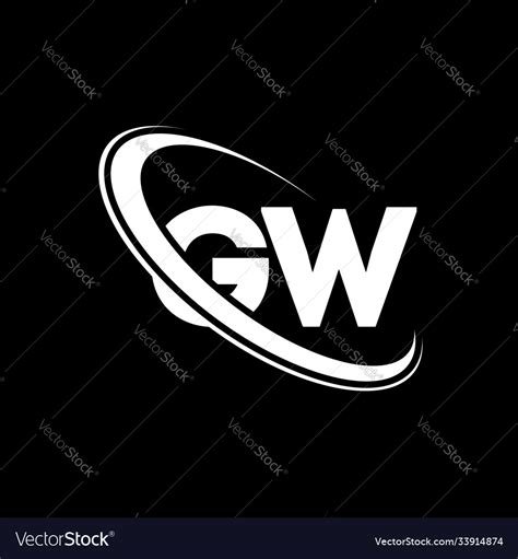Gw logo g w design white letter gwg Royalty Free Vector