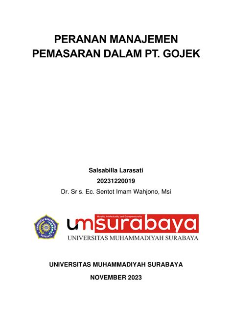 Pdf Peran Dan Pengaruh Manajemen Pemasaran Dalam Pt Gojek