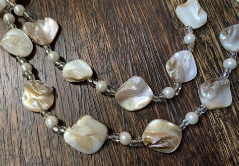 Lovely Natural Lustre Cream Rainbow Keshi Petal Necklace Pearls