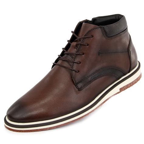 Bota Urbana Masculina Cano Curto Polo City Alpha Couro Tabc Cafe