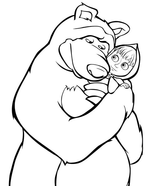 Masha And The Bear Coloring Page