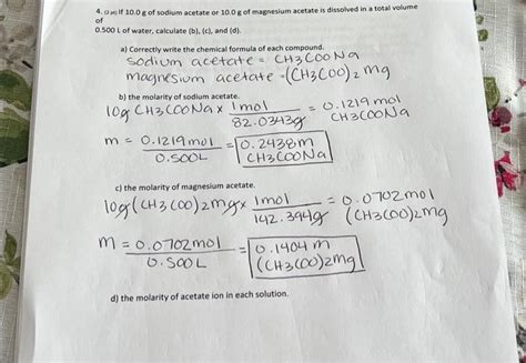 Solved 4 2pg If 10 0 G Of Sodium Acetate Or 10 0 G Of Chegg