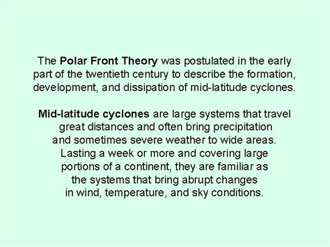 Polar Front Theory Midlatitude Cyclones The Polar Front