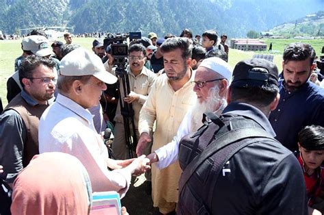 Prime Minister Shehbaz Sharif Interacting With Flood Affectees And