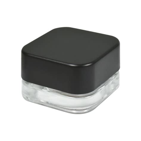 Ml Cube Concentrate Jar Clear Base Black Lid Qty Custom