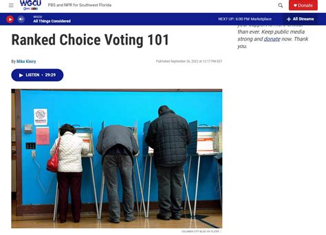 RCVRC On WGCU Sept 2022 Ranked Choice Voting Resource Center