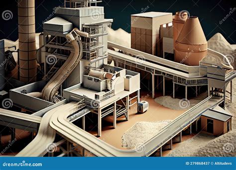 Pulp And Paper Manufacturing Plant With Conveyor Belts And Machines