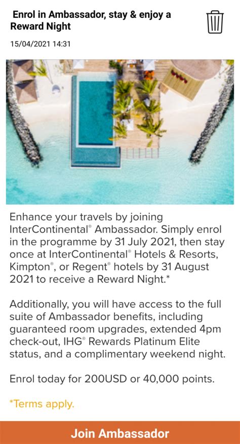 Ihg Intercontinental Ambassador Sign Up Renew Promotion Until July