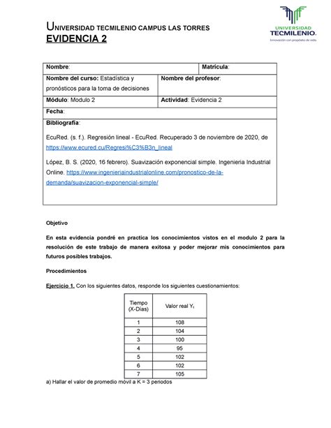 Evidencia Estadistica Y Pronosticos Para La Toma De Decisiones