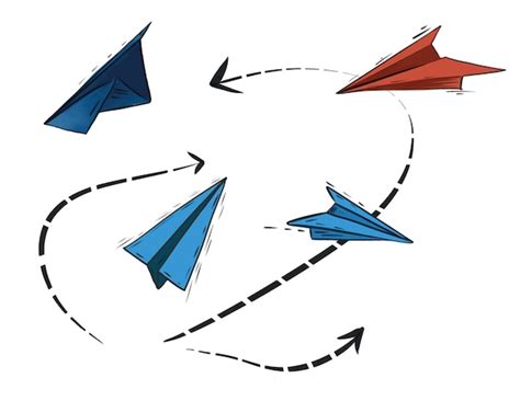 Premium Vector Hand Drawn Paper Airplanes Illustration