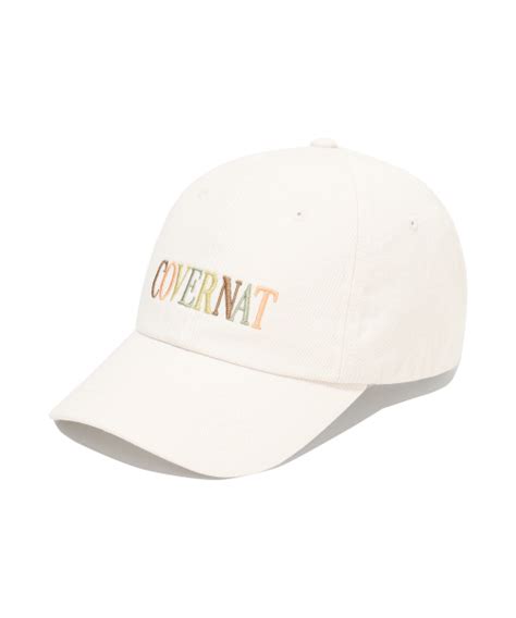 MUSINSA公式 COVERNAT Rainbow logo ball cap cream