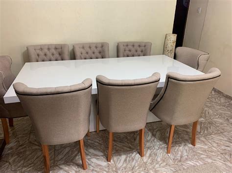 Mesa Jantar Retangular Em Mdf Laca Branco Brilho 220x110 Parcelamento