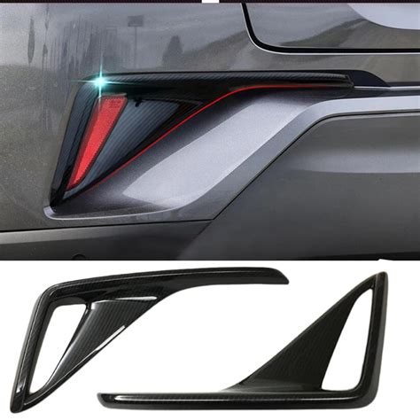 Pcs Carbon Fiber Style Exterior Rear Fog Light Lamp Cover Trim For