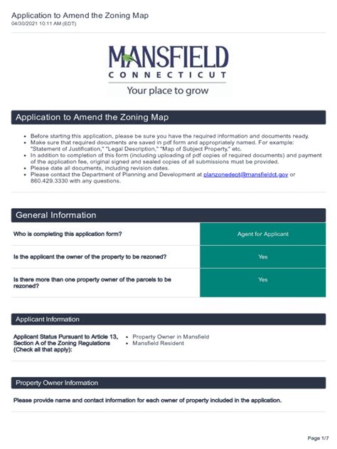 Fillable Online Application To Amend The Zoning Map General Information