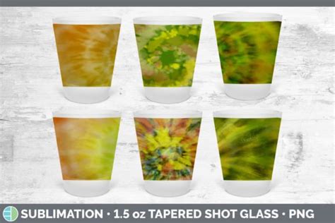 Yellow Tie Dye Shot Glass Sublimation Graphic By Enliven Designs