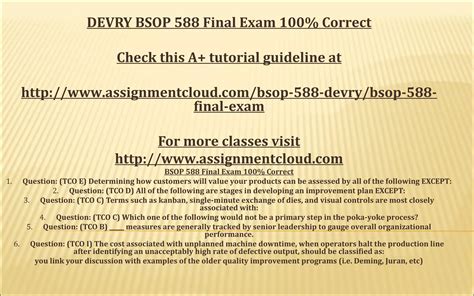 Devry Bsop Final Exam Correct Ppt