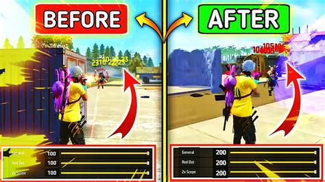 Increase Your Sensitivity For Headshot In Free Fire One Tap Headshot