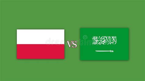 Poland Vs Saudi Arabia Football Match Design Element Stock