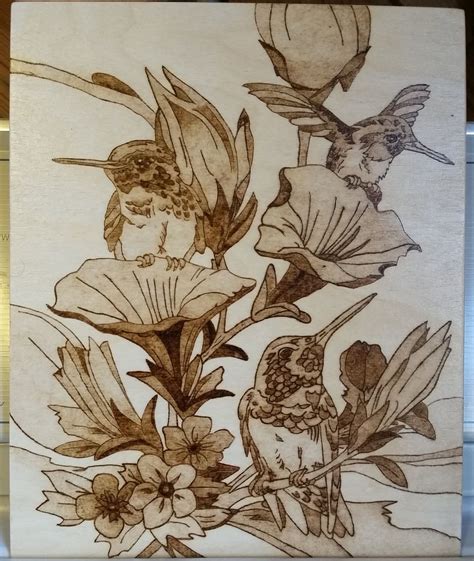 Woodburning Hummingbirds Wood Burning Stencils Pyrography Art