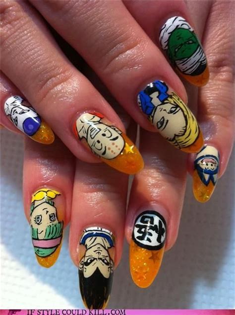 Acrylic Dragon Ball Z Nails Dragon Ball Nails Goku Krilin Nail