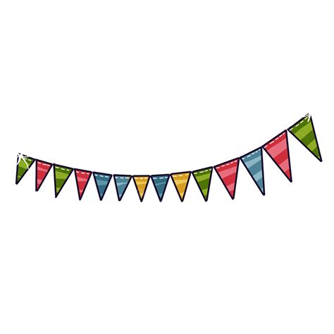 Buntings White Transparent Bunting Vector Flags Cartoon Hand Drawing