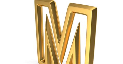 Letter M1f Outline M Gold 3d Incl Font And Alphabet Envato Elements