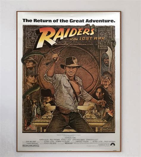 1981 Raiders Of The Lost Ark Original Vintage Poster For Sale At