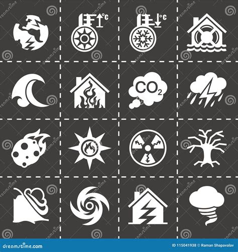 Sistema Del Icono Del Desastre Del Vector Ilustraci N Del Vector