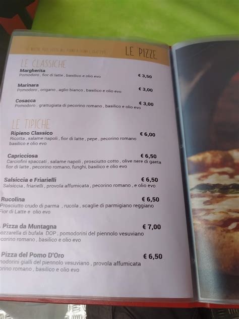 Menu Da Antica Pizzeria Del Borgo Orefici Napoli