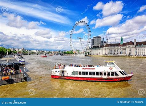 Cruise Boat On Thames River London England Uk Editorial Photo