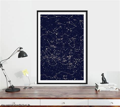 Constellations Poster, Night Sky, Stars Cosmos Universe - Etsy