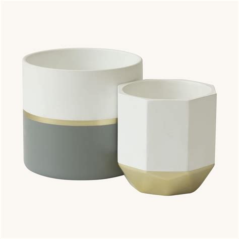 La Jol E Muse White Ceramic Flower Pot Garden Planters Cm Pack