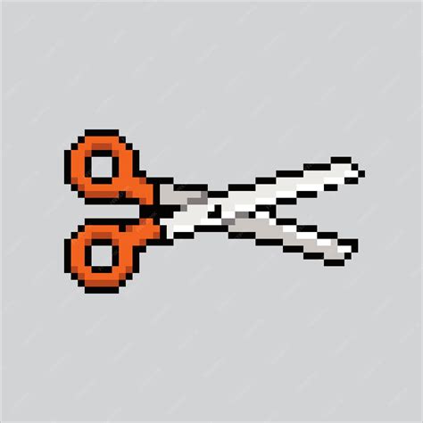 Premium Vector Pixel Art Illustration Scissors Pixelated Scissors