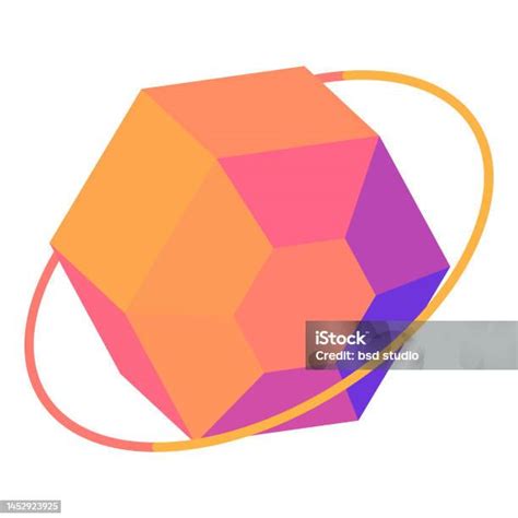 Desain Elemen Brosur Segi Enam Dan Bingkai Bulat 3d Ilustrasi Stok