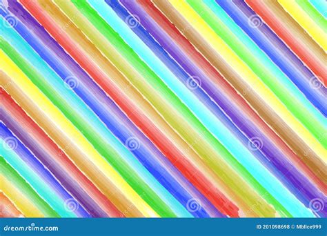 Colorful Watercolor Rainbow Diagonal Stripes Vector Background Stock