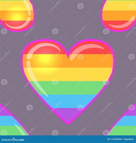 Rainbow Hearts Gay Pride Flag Colored Colored Hearts Seamless P Stock Vector Illustration Of