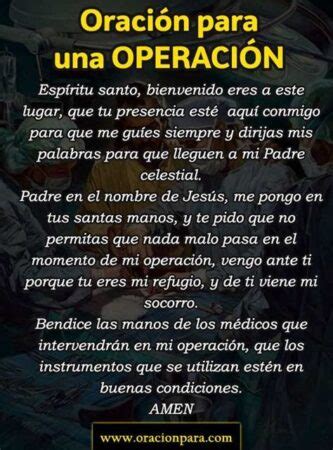 Oracion Para Despues De Una Operacion